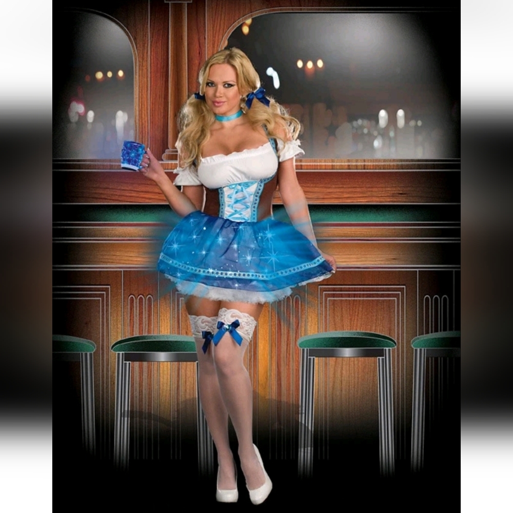 Dream Girls German Heidi Go Lightly 3x Plus Size fiberoptic Halloween Costume